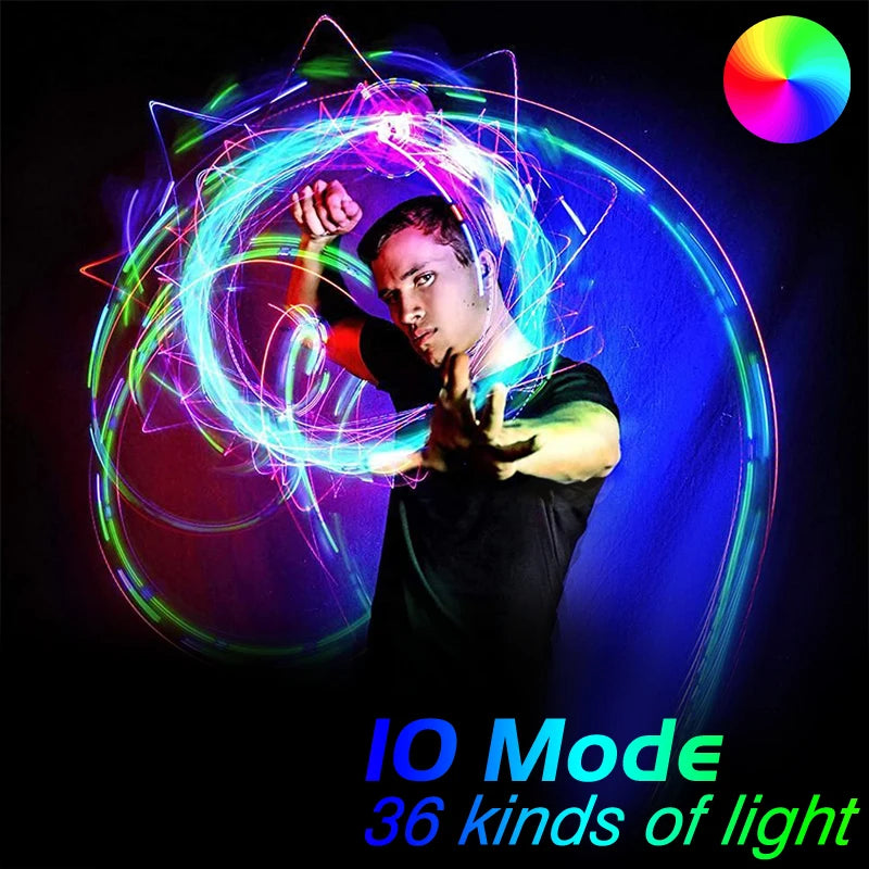 Rave Accessories CHINLY LED Fiber Optic Whip Dance Space Whip Super Bright Light 40 Color Effect Mode 360u00b0 Swivel Light Whip