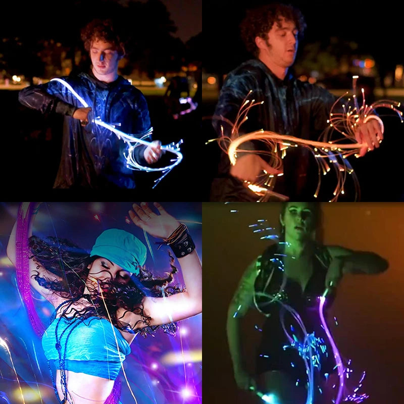 Led Dancing Fiber Optics Whip 360°Swivel Colorful Glowing Pixel Whip 36modes Rechargeable Light Whip Disco Light Party Festival